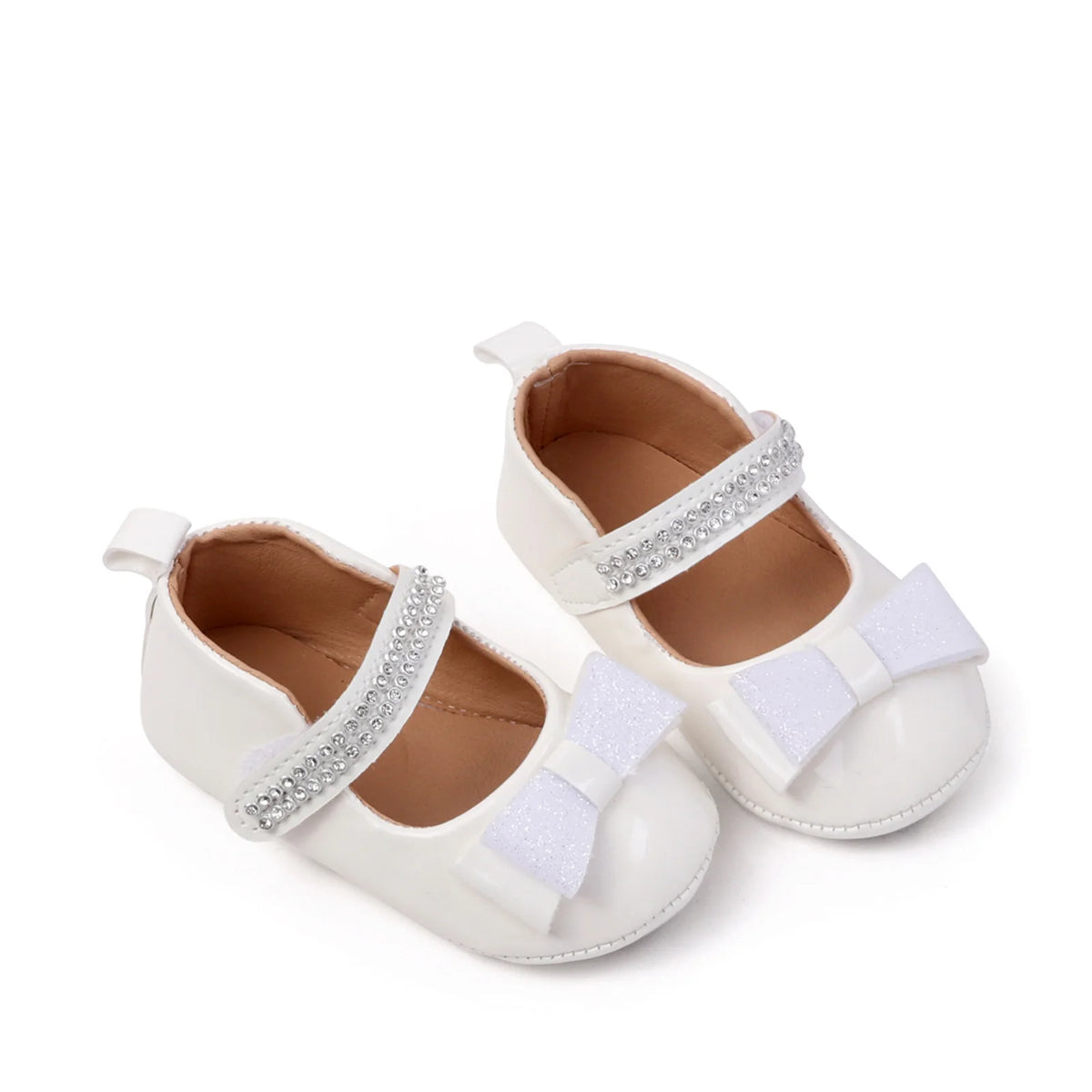0-18months Baby Girl Leather Princess Shoes Decorative Glitter Bows shoes  for infant girls Rhinestone Soft Non-Slip Shoes