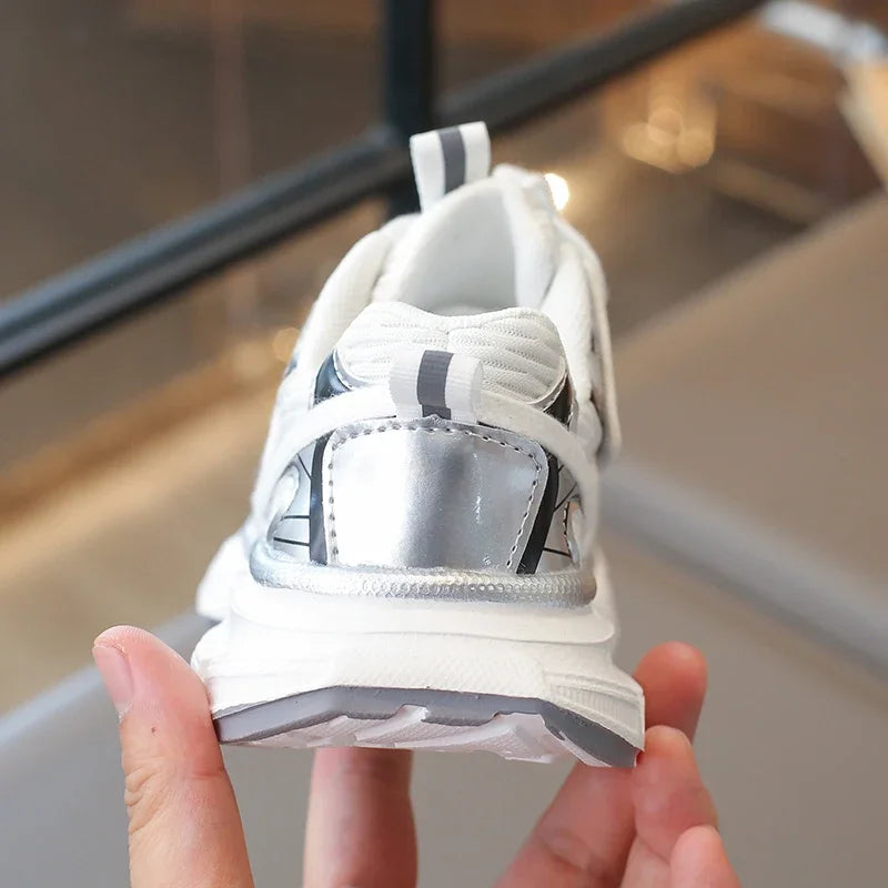 Kids Shoes for Boy School Black Beige Versatile Sports Shoes for Girls Fashion Causal Patchwork Children Mesh Chunky Sneakers
