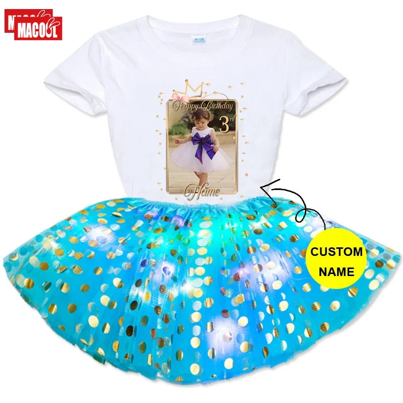 Kim Girls Birthday Princess Tutu Outfit Set