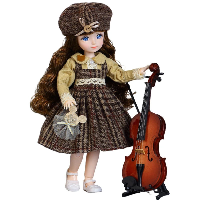 Fashion Cute 1/6 BJD Doll Full Set 30cm Princess Doll Ball Jointed Doll Girl Toy Gift Dolls for Girls Toys for Girls