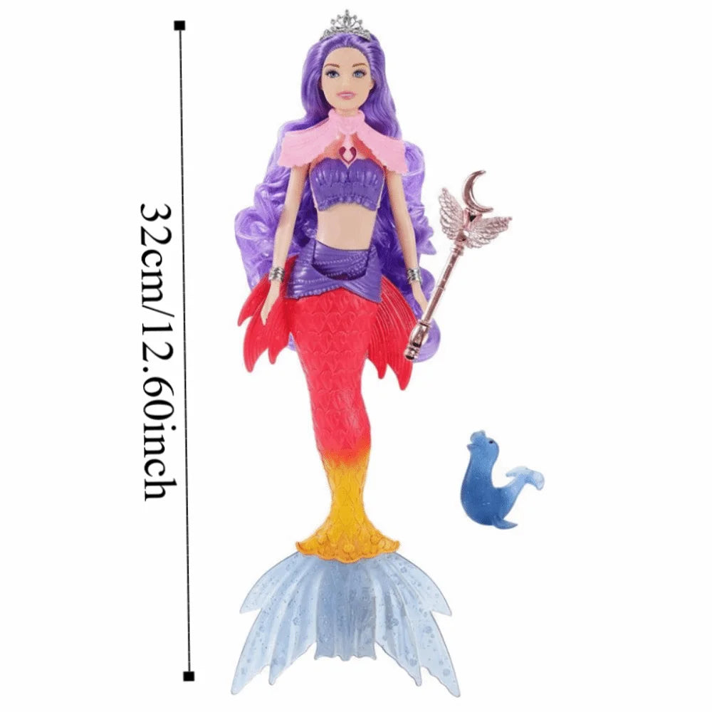 Cute Soft Light Light Music Mermaid 32cm Gentle Music Playhouse Toy Cartoon Children Gift Children Play