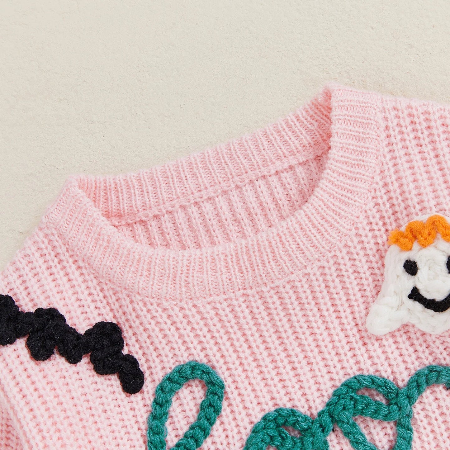 Urna Sweater Long Sleeve Round Neck Letter Boo