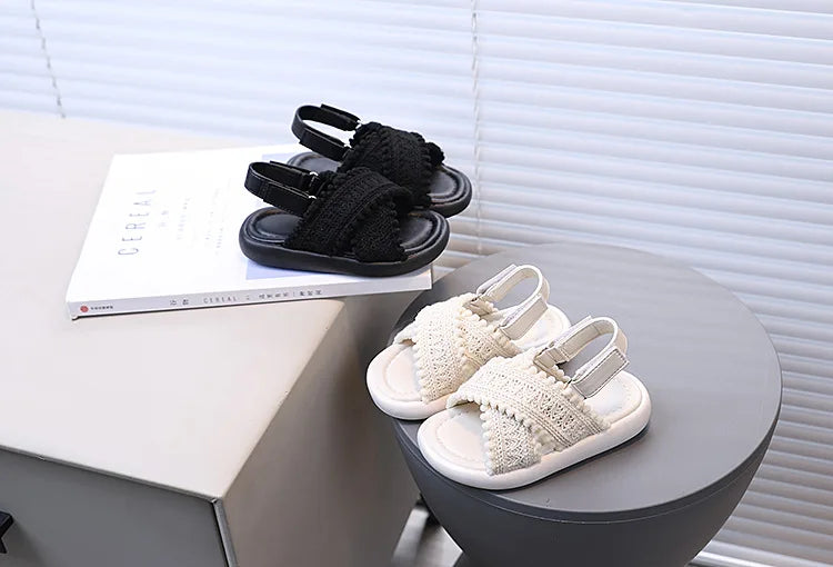 Girls Summer Beach Shoes Ethnic Style Kids Casual Sandals Soft Sole