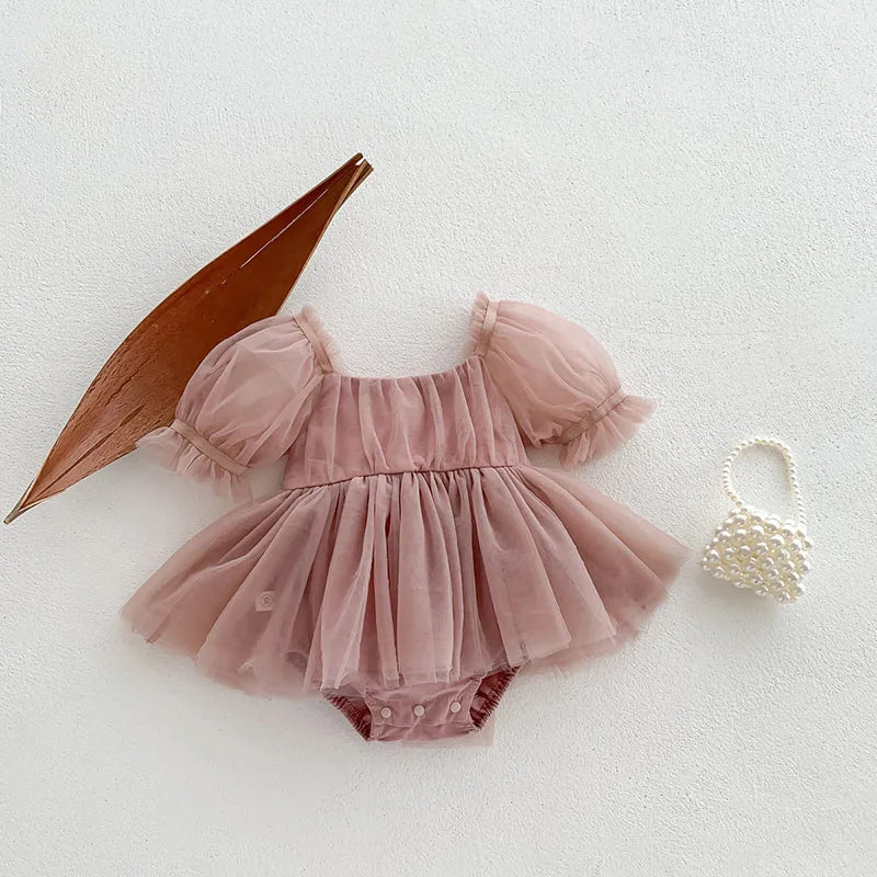 2024 Summer New Baby Lace Big Bowknot Dress Toddler Short Dress