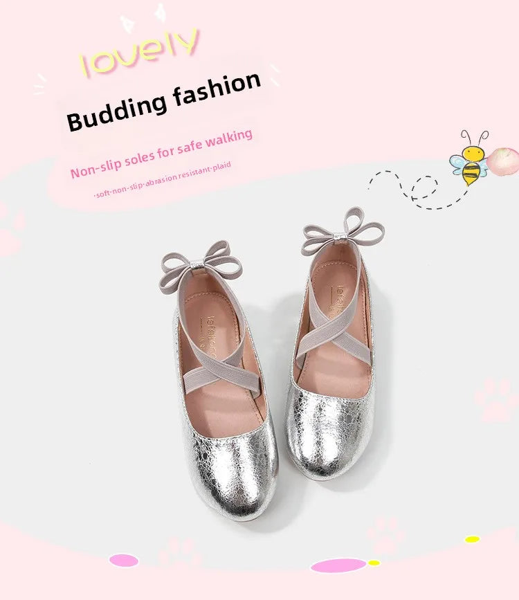 2026 New Girl Shoe Girl Christmas Shoes Party Performance Ballet Flats Slip on Boat Shoes Girl Dress Ballerina Princess Shoes