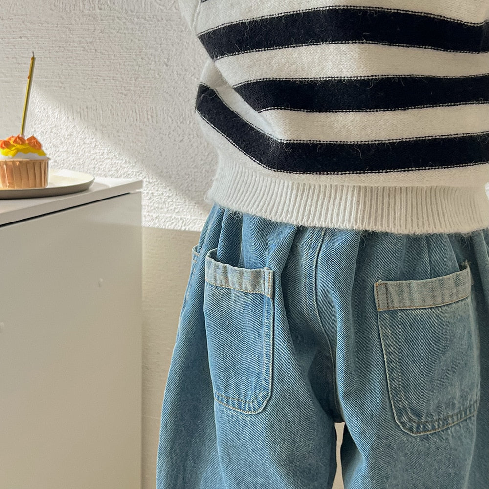 Samuel Harem Pants Fashion Wide Kids Denim Trousers Baby