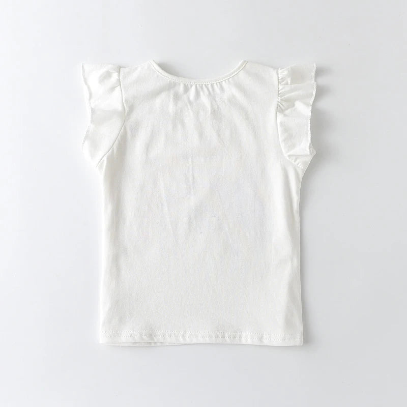 Sophia T-shirt Children Boys Sleeves White Tees Baby Kids Cotton