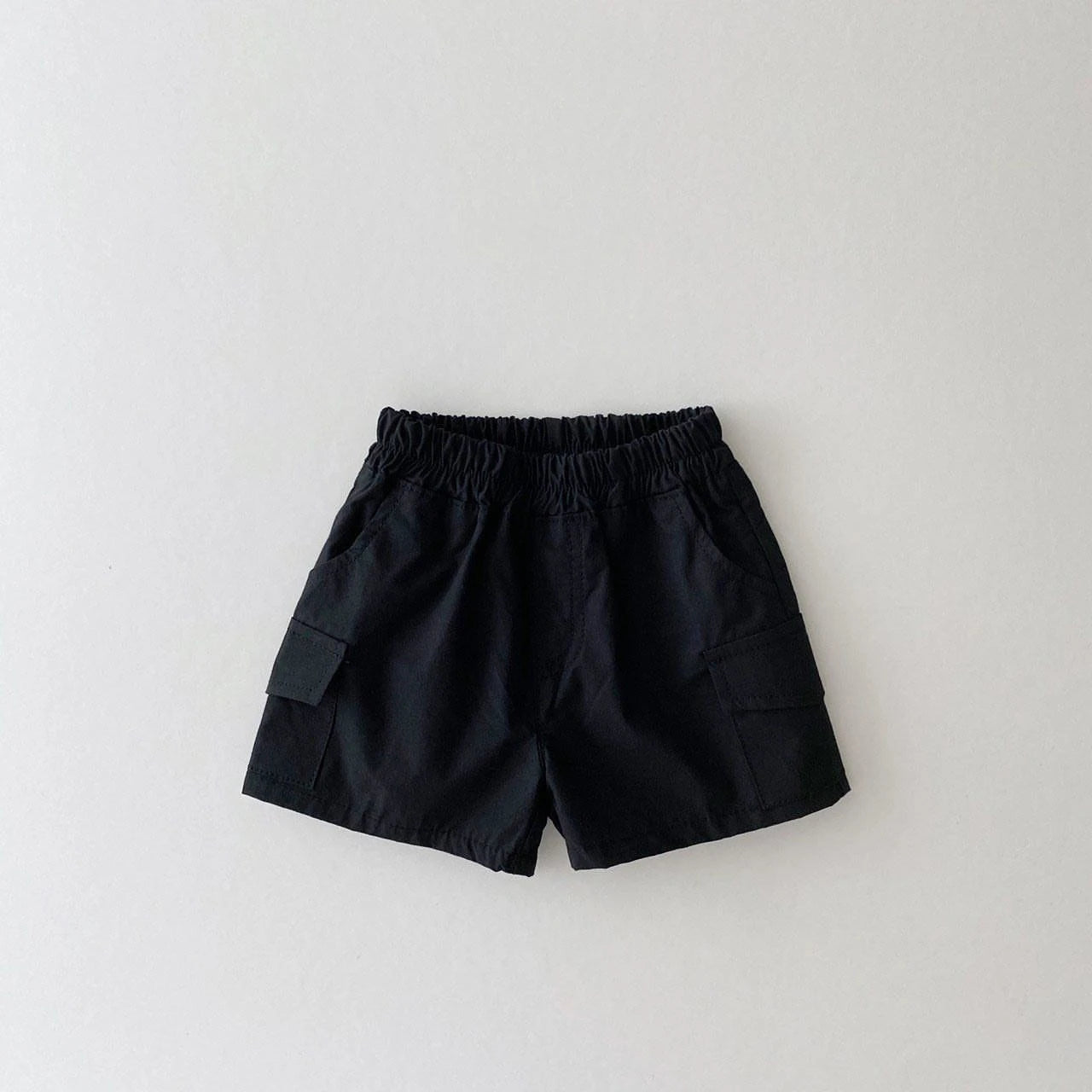 Alex Boys Summer Shorts Solid Elastic Waist Pocket