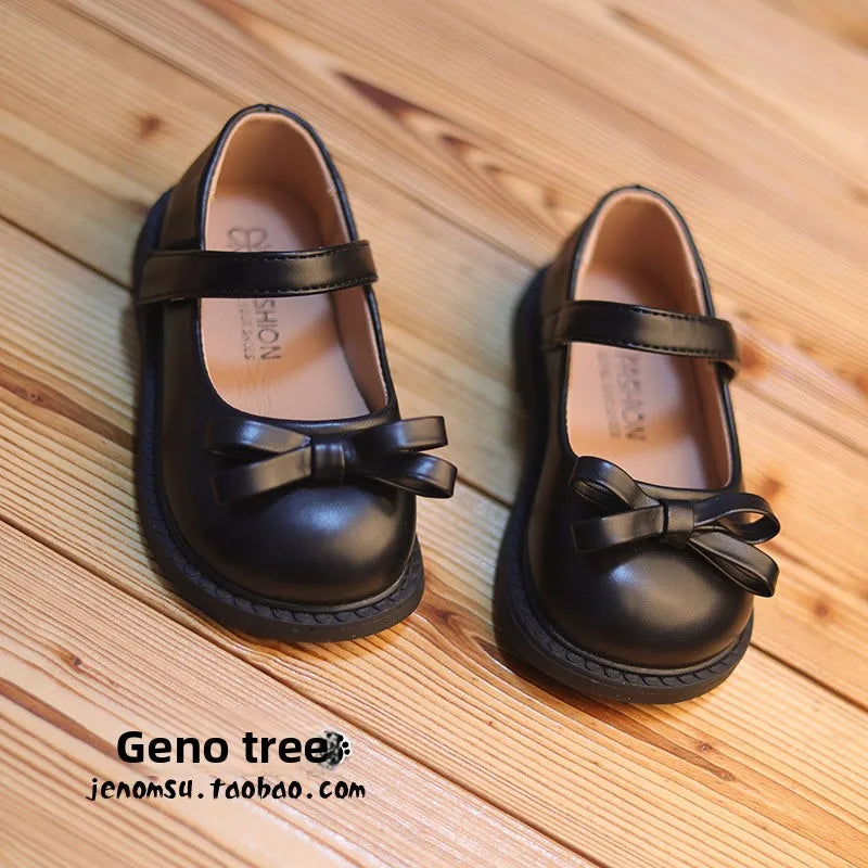 Little Girls Shoes Spring Autumn Kids Soft PU Leather Shoes for Girl School Mary Jane Cute Sweet Flats Shoes  Beige, Black