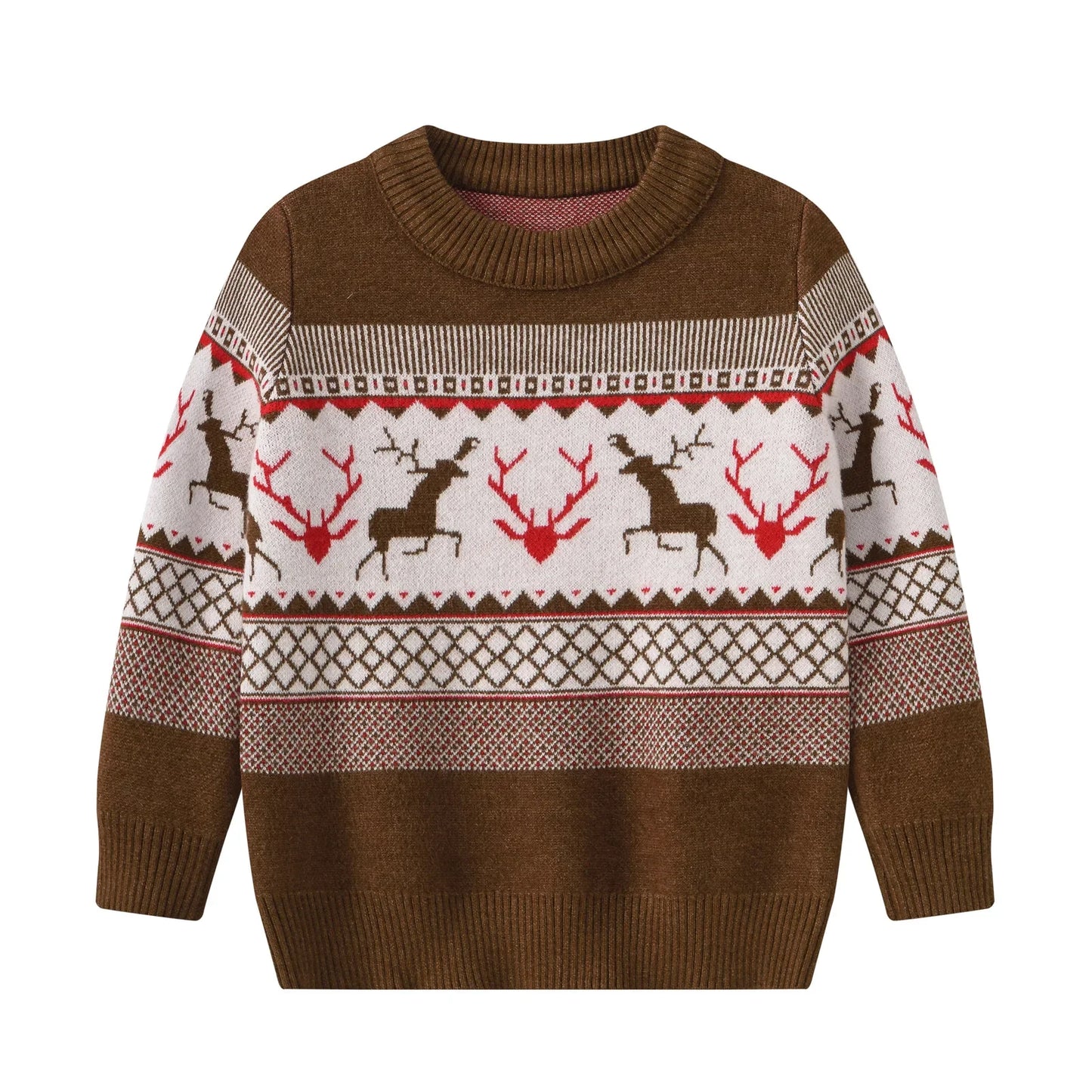 Xavier Warm Elk Printed Knitted Girls Sweater