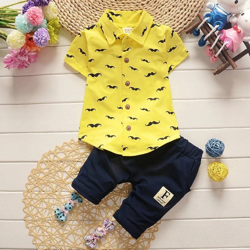 Pedro Short-Sleeved Printed Shirt + Shorts - GuGuTon baby store - Baby Fashion - Toddlers Outfits - Babies Outfits - Toddler Clothes - Kids Clothing - Newborn Clothes - Newborn Wear - Kids Wear - Trending Clothes - Trending Outfits - Fall Fashion - Winter Fashion - Girls Clothes - Boys Clothes - Babies Wear - Kids Accessories - KidsWear - Summer Clothes - Summer Fashion - Summer Trend - Falls Sweaters - Tops - Bottom - Jeans - Blouse - Dresses - Newborn Dresses - Toys