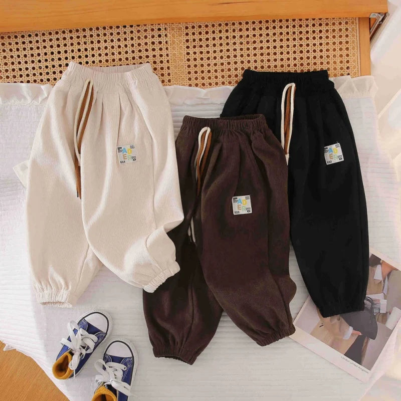 Eric Fashion Boys Casual Sport Pants Casual Solid Color Wide