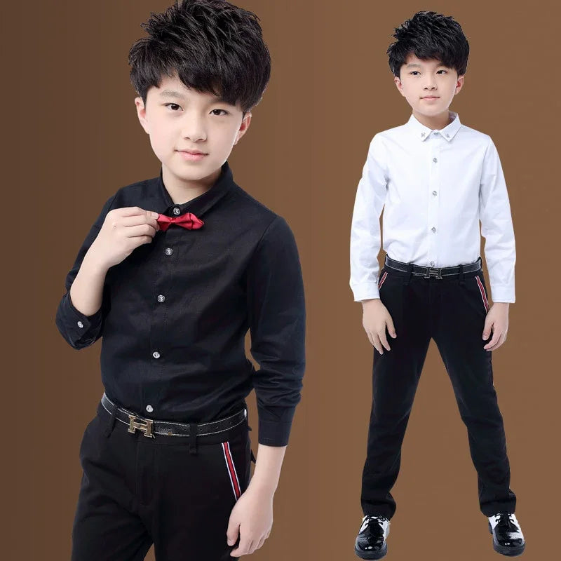 Nathan White Shirt With Tie Boys For 3-15 Years Teenage School Performing - GuGuTon baby store - Baby Fashion - Toddlers Outfits - Babies Outfits - Toddler Clothes - Kids Clothing - Newborn Clothes - Newborn Wear - Kids Wear - Trending Clothes - Trending Outfits - Fall Fashion - Winter Fashion - Girls Clothes - Boys Clothes - Babies Wear - Kids Accessories - KidsWear - Summer Clothes - Summer Fashion - Summer Trend - Falls Sweaters - Tops - Bottom - Jeans - Blouse - Dresses - Newborn Dresses - Toys