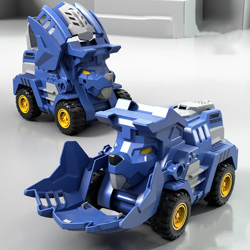 2 In 1 Transforming Dinosaur Car Automatic Transform Robot Diecasts
