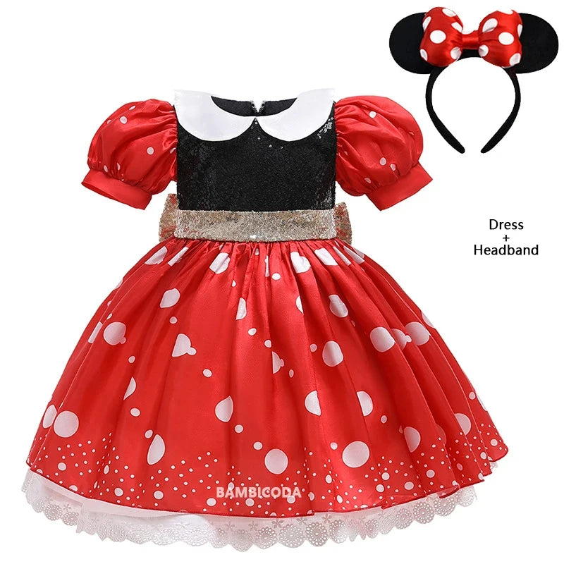 Girl Dress Cartoon Clothes Summer Costume Cosplay Princess Fancy Bow girl dress