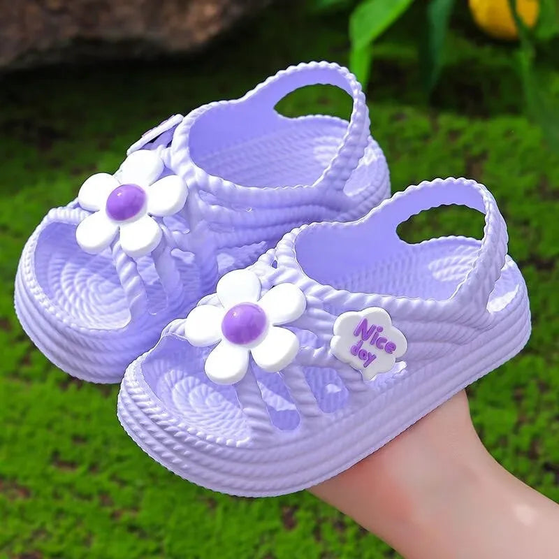 Summer Girls Sandals Cute Flowers Baby Girl Shoes Children Girls Beach Sandals