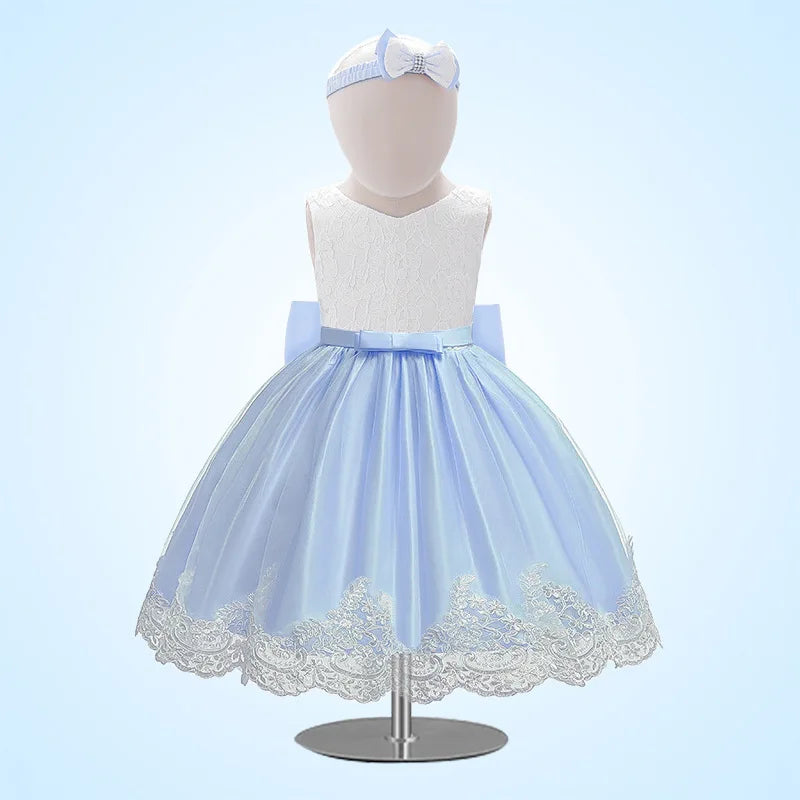 Baby Girl Dress, Little Princess Lace Color-block Baby First Year Old Summer Baby Dress