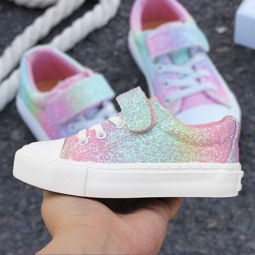 9058 Fashionable and Trendy Boy and Girl Board Shoes, Children's Shoes with Velcro, Breathable and Lightweight Walking Shoes