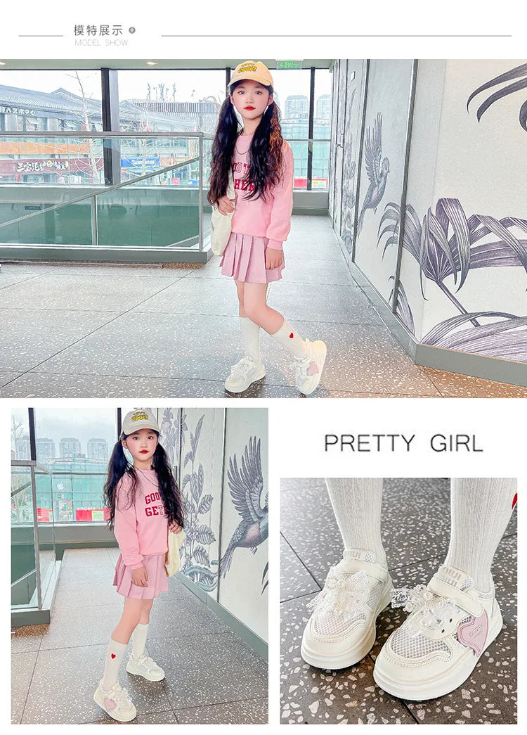 4 To 12 Years Autumn Children Shoes Girls Sneaker 2026 PU Leather Flat Shoes Kids Casual Sneaker Comfortable Cute Girls Shoes