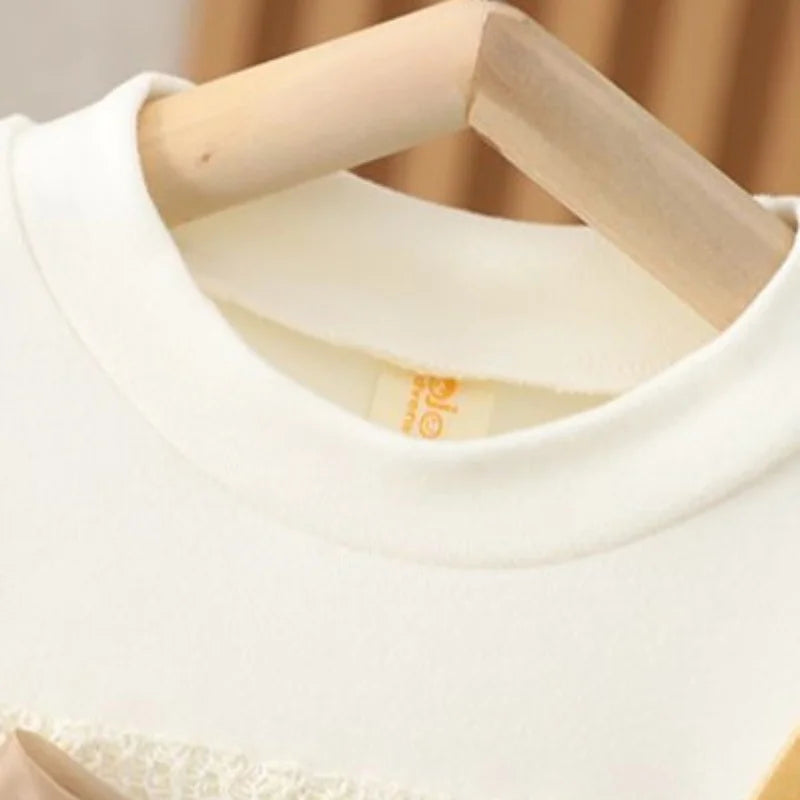 Elegant Baby Girl's Dress Spring Autumn Long Sleeved Princess Style Birthday Party Clothes Sweet Big Bow Lace Children's Dress
