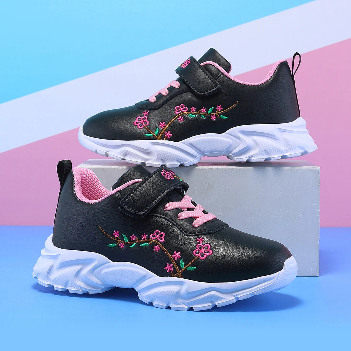 Girls' Fashionable Casual Sports Shoes, Children's Lightweight and Comfortable Running Shoes