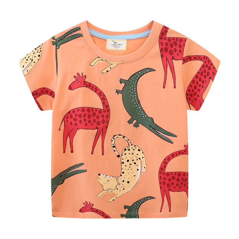 Victor Animals Fashion Short Sleeve Kids Tees Tops - GuGuTon baby store - Baby Fashion - Toddlers Outfits - Babies Outfits - Toddler Clothes - Kids Clothing - Newborn Clothes - Newborn Wear - Kids Wear - Trending Clothes - Trending Outfits - Fall Fashion - Winter Fashion - Girls Clothes - Boys Clothes - Babies Wear - Kids Accessories - KidsWear - Summer Clothes - Summer Fashion - Summer Trend - Falls Sweaters - Tops - Bottom - Jeans - Blouse - Dresses - Newborn Dresses - Toys