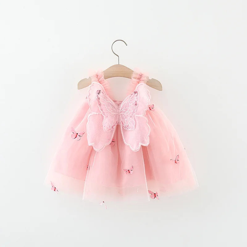 Summer Baby Girls' Princess Party Birthday Dress Butterfly Wings