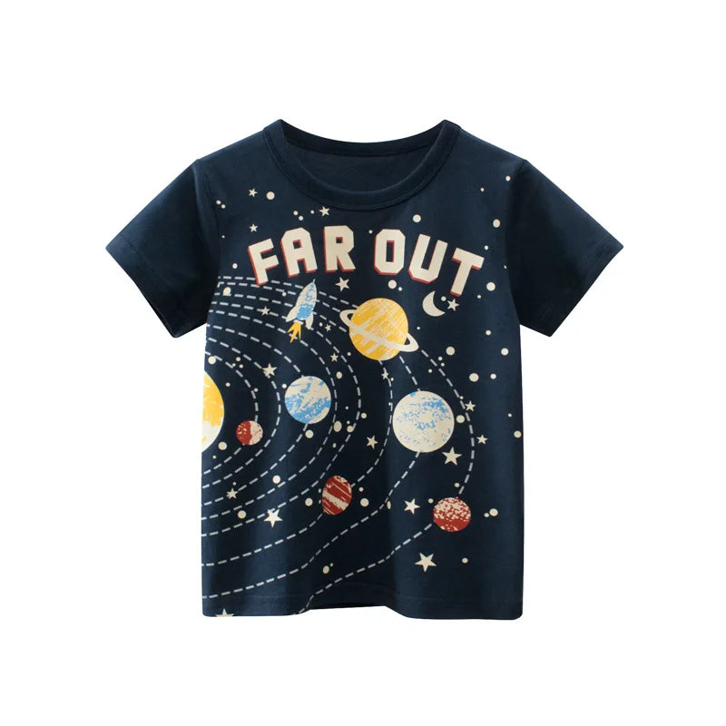 Daniel Cotton Space Summer Cartoon Tees - GuGuTon baby store - Baby Fashion - Toddlers Outfits - Babies Outfits - Toddler Clothes - Kids Clothing - Newborn Clothes - Newborn Wear - Kids Wear - Trending Clothes - Trending Outfits - Fall Fashion - Winter Fashion - Girls Clothes - Boys Clothes - Babies Wear - Kids Accessories - KidsWear - Summer Clothes - Summer Fashion - Summer Trend - Falls Sweaters - Tops - Bottom - Jeans - Blouse - Dresses - Newborn Dresses - Toys