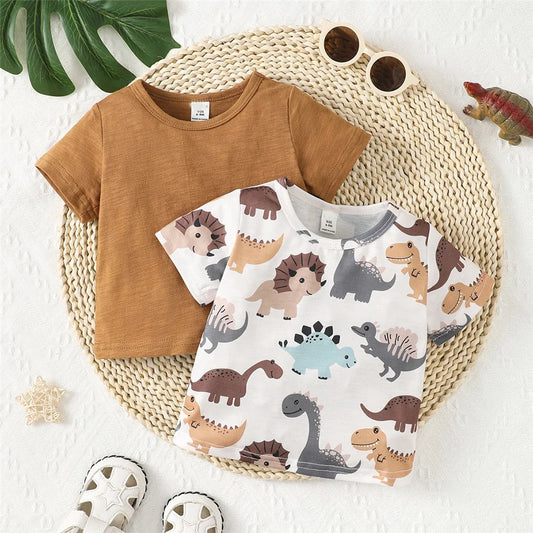 Luca Cute Dinosaur Short Sleeve Casual T-shirt