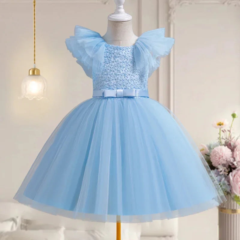 Baby Girls Bridesmaid Dress New Ruffles Lace Pageant Gown Girl Dress