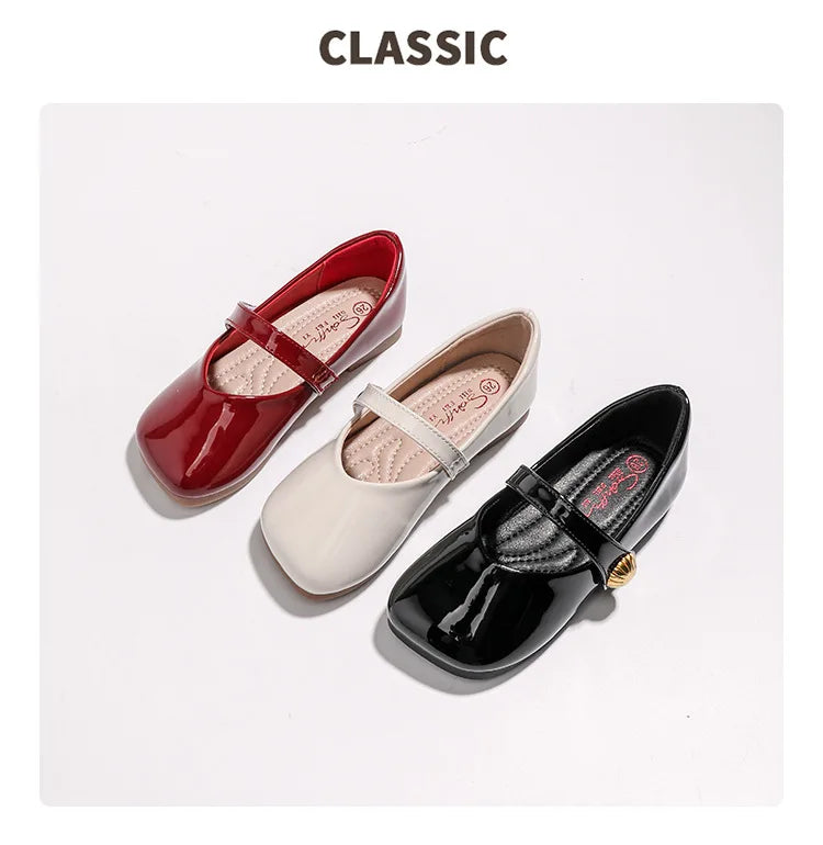 Zapatos Niña Girl Leather Shoe New Red Princess Shoes Summer Flat Sole Single Shoe Mary Jane Shoe Lolita Shoes Girl Kids Shoes