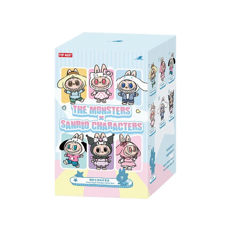 Labubu X Sanrio Family The Monsters Vinyl Plush Doll POP MART Kawaii Anime Figure Mystery Box Trendy Toy KeyChain Gift
