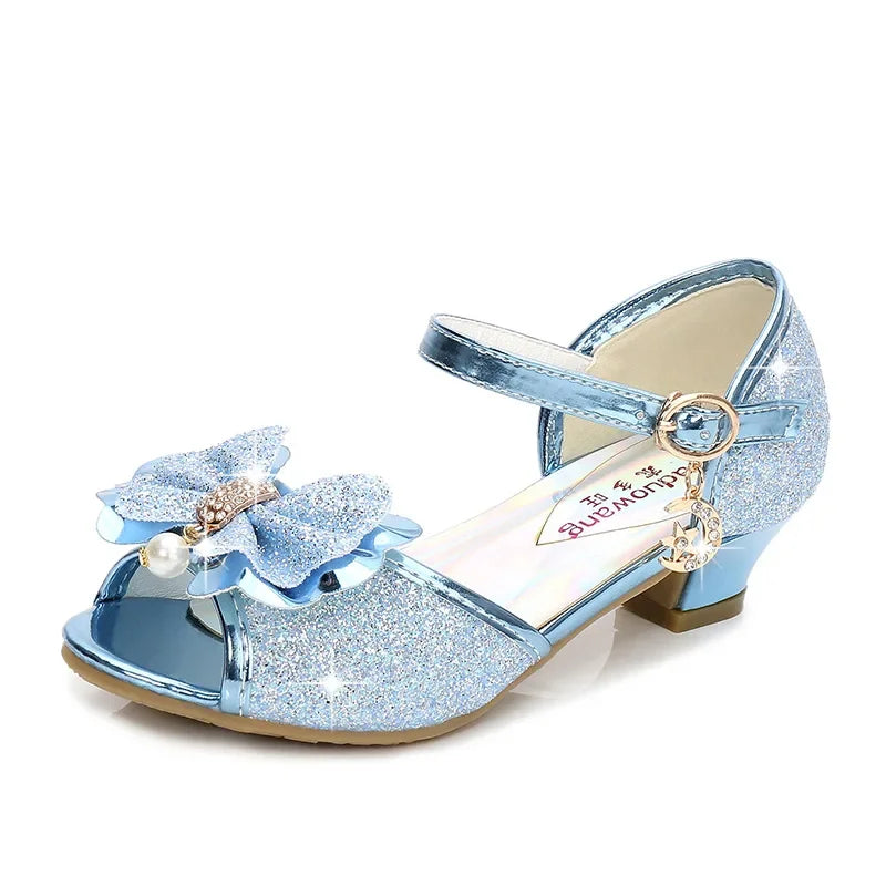 Girls Princess Shoes Summer Children High Heels Open-toe Party Wedding Toddlers Sandals