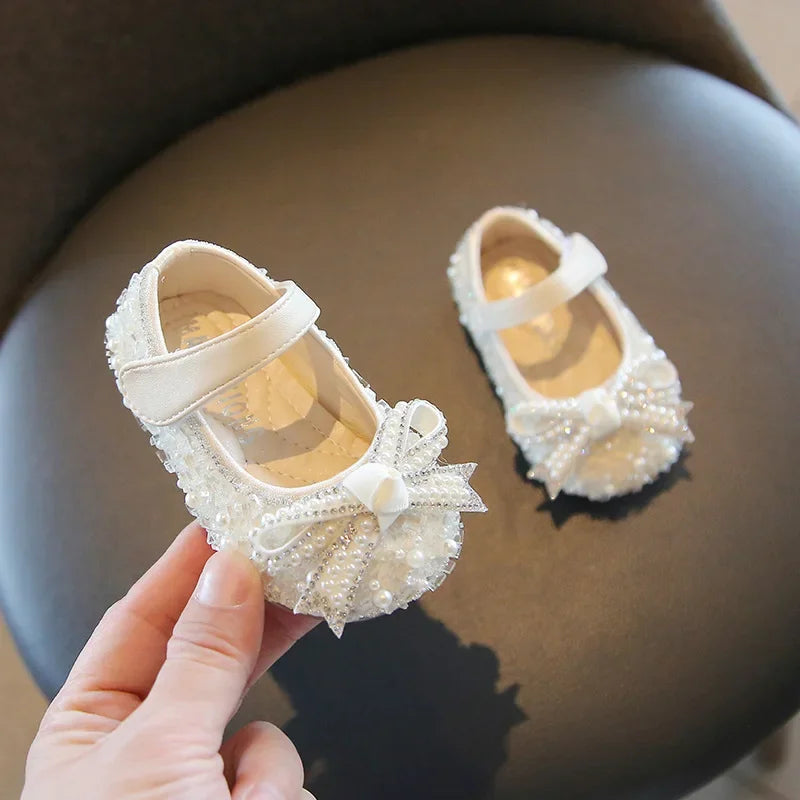 Fashion Girls Shoes Spring New Kids Leather Shoes Soft Soled Baby Shoe Anti Slip Girl Casual Shoes Simple Child Walking Shoe