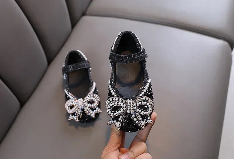 Kids Girls Sandals Fashion Sequins Rhinestone Bow Girls Princess Baby Girl Shoes