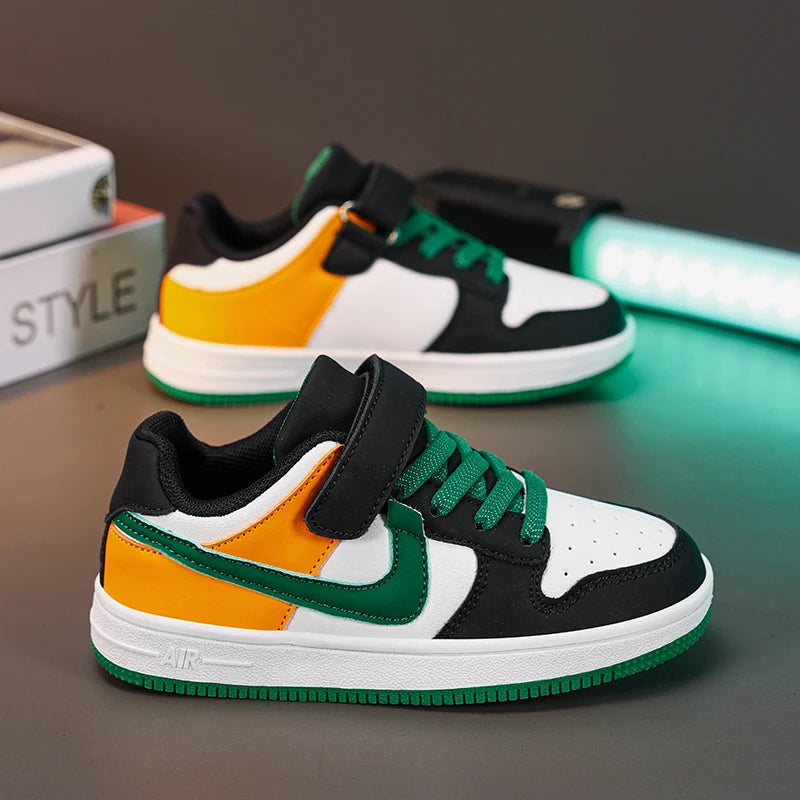 Boys and Girls Sports Sneakers Students Non-slip Light Shoes Children Running Shoes Classic Leather Casual Shoes Size 29-39