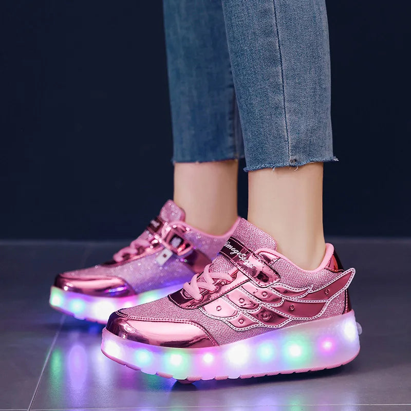 Dual-Use Sneakers Roller Shoes for Kids