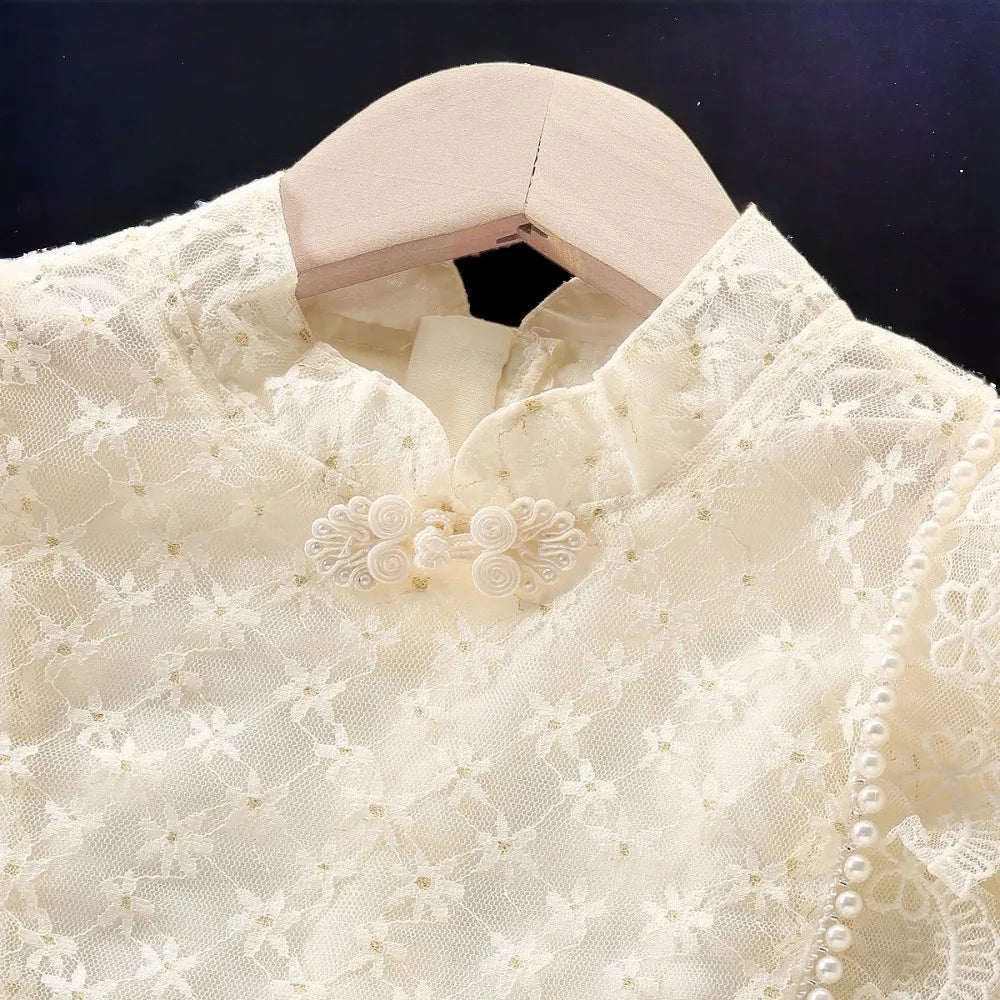 Autumn Girls lace Floral Dresses for Kids Clothes Baby Princess Dress