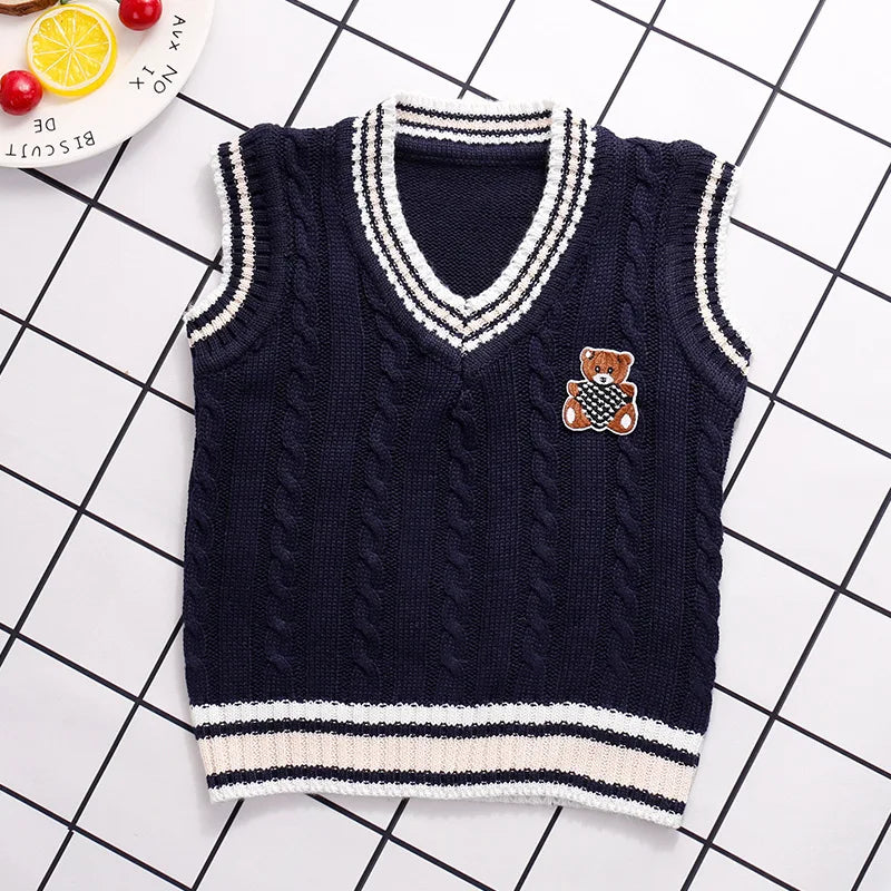 Carlos Knit Vest Thick Sleeveless Sweater - GuGuTon baby store - Baby Fashion - Toddlers Outfits - Babies Outfits - Toddler Clothes - Kids Clothing - Newborn Clothes - Newborn Wear - Kids Wear - Trending Clothes - Trending Outfits - Fall Fashion - Winter Fashion - Girls Clothes - Boys Clothes - Babies Wear - Kids Accessories - KidsWear - Summer Clothes - Summer Fashion - Summer Trend - Falls Sweaters - Tops - Bottom - Jeans - Blouse - Dresses - Newborn Dresses - Toys