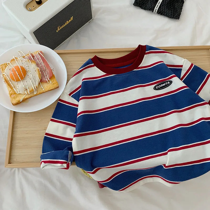 Luke Stripe Cotton Long Sleeves Tees