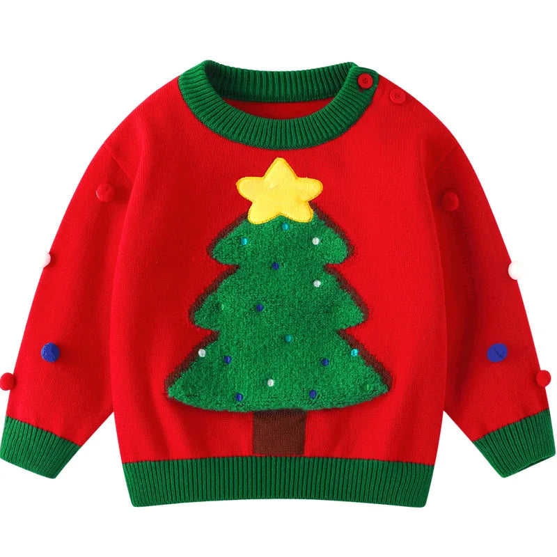 Sahir Winter Christmas Tree Baby Boy Sweater