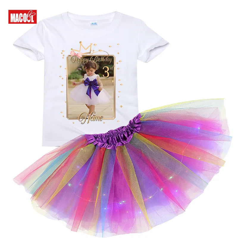 Kim Girls Birthday Princess Tutu Outfit Set