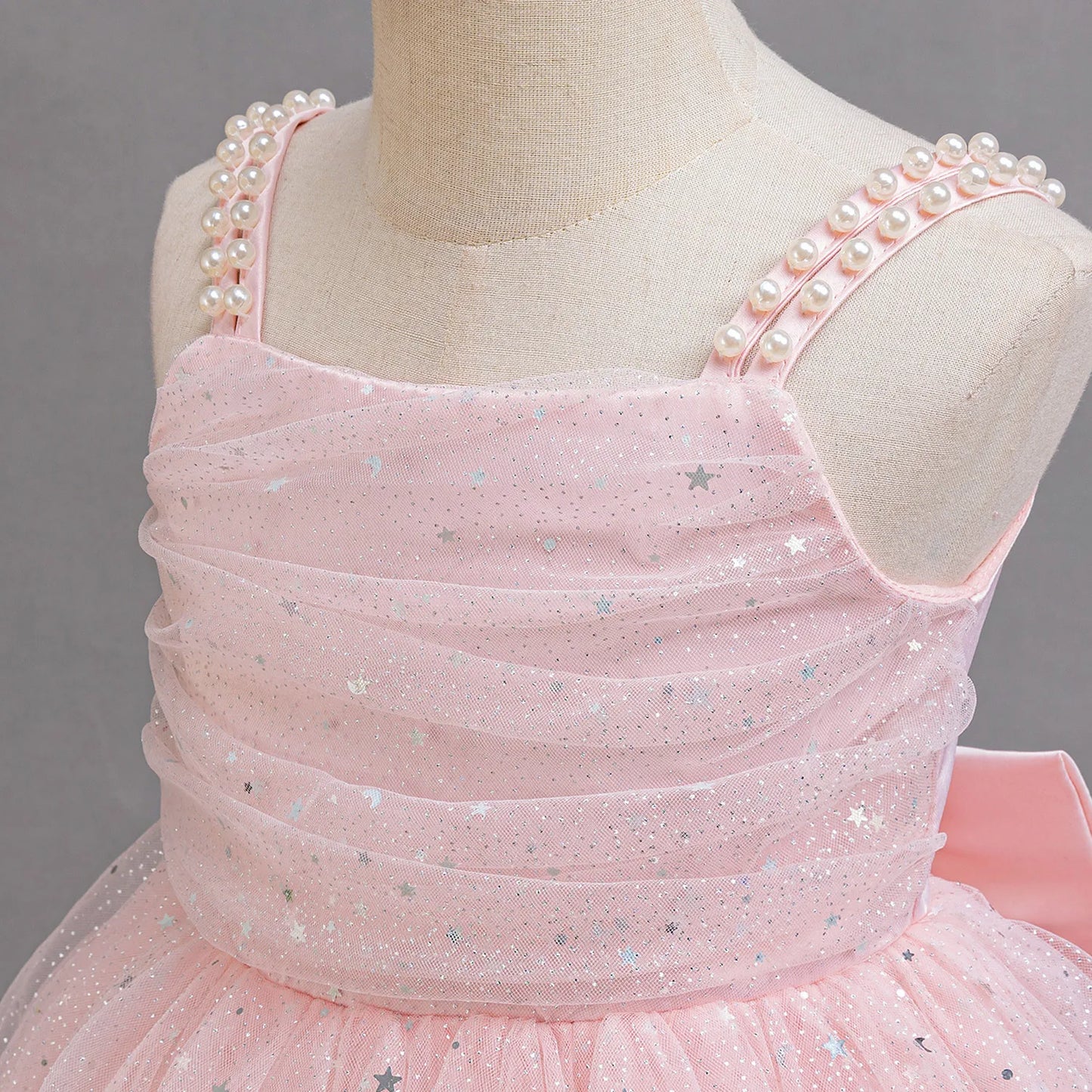 Baby Girl Lace Dresses Sparkling Weddings Pink Dress Elegant Princess