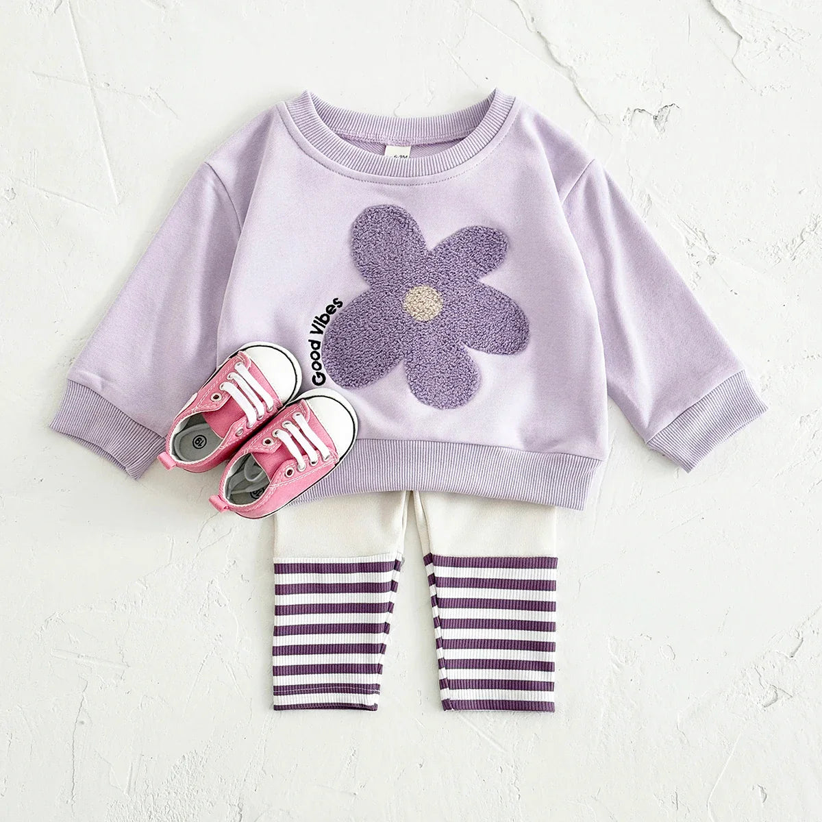 Susanna Purple Stripe Floral Set