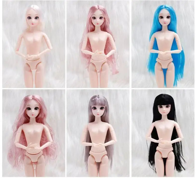 30cm Bjd Doll 12 Moveable Joints 1/6 Girl's Dress 3D Eyes Toy with Clothes Shoes Kids Toys for Girl Children Gift doll