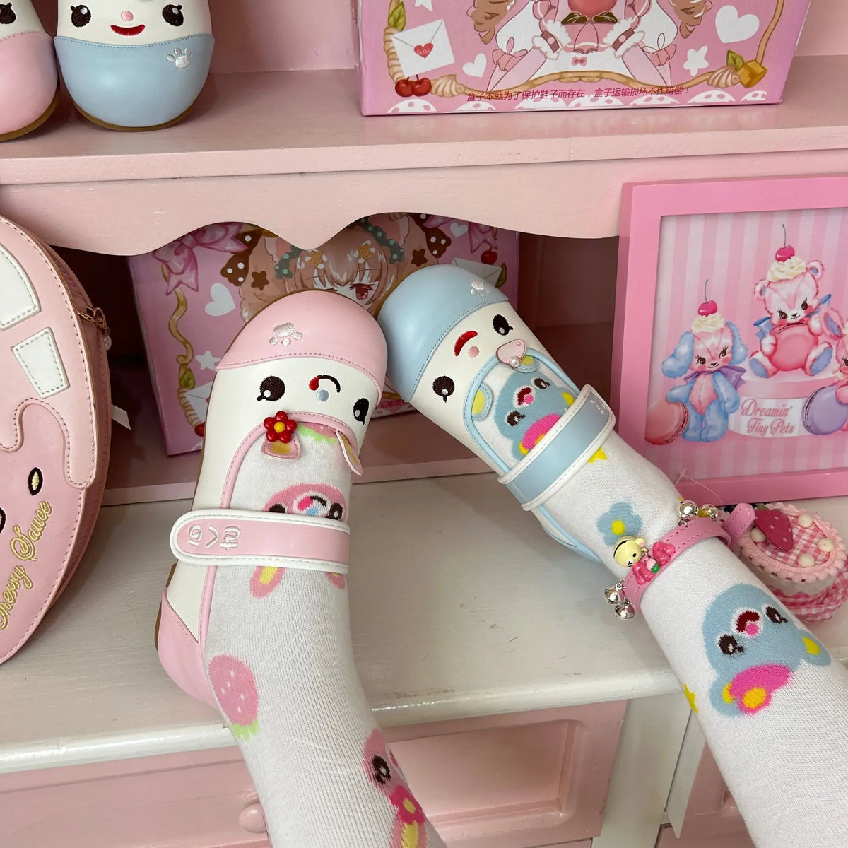 Summer Autumn New Sweet Girl Cute Indoor Round-toe Shoes Japanese Cartoon Mp Jojifuku Lolita Flat Shoes Y2k Accessories