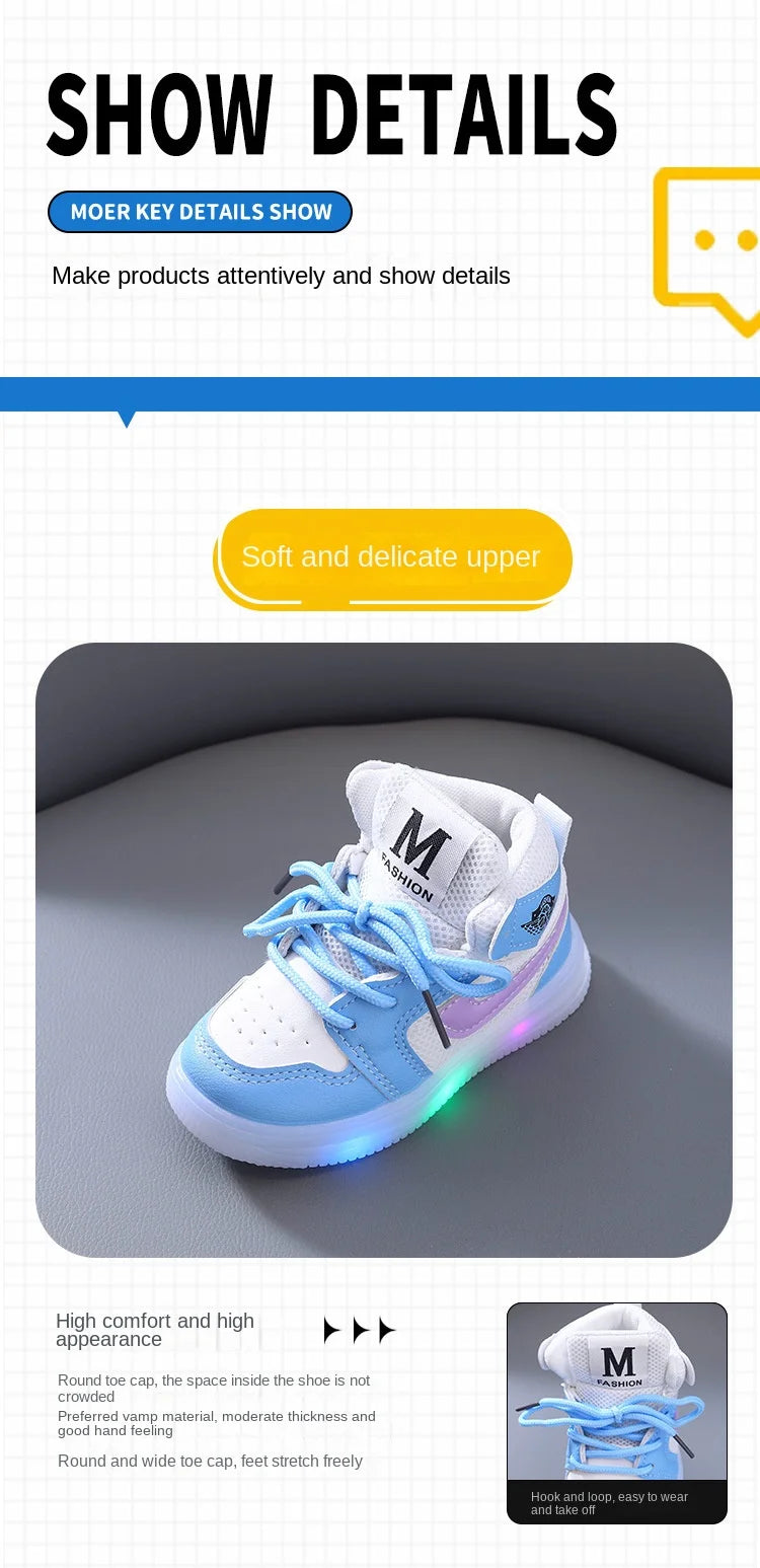Junior Children Luminous Shoes for Toddlers with LED Lights