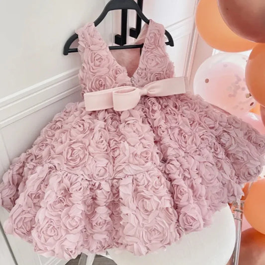 Baby Dress 2023 New Summer Girls' Dress for Children' Floral Baby Princess Tutu Dress