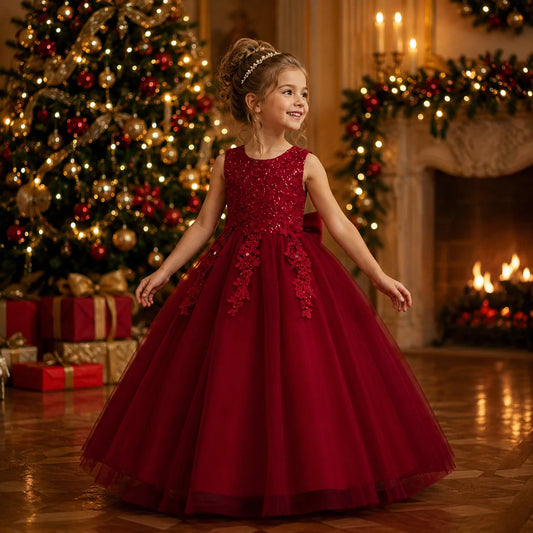 New Flower Girl Dress Dressed Up for Birthday Party Evening Dress