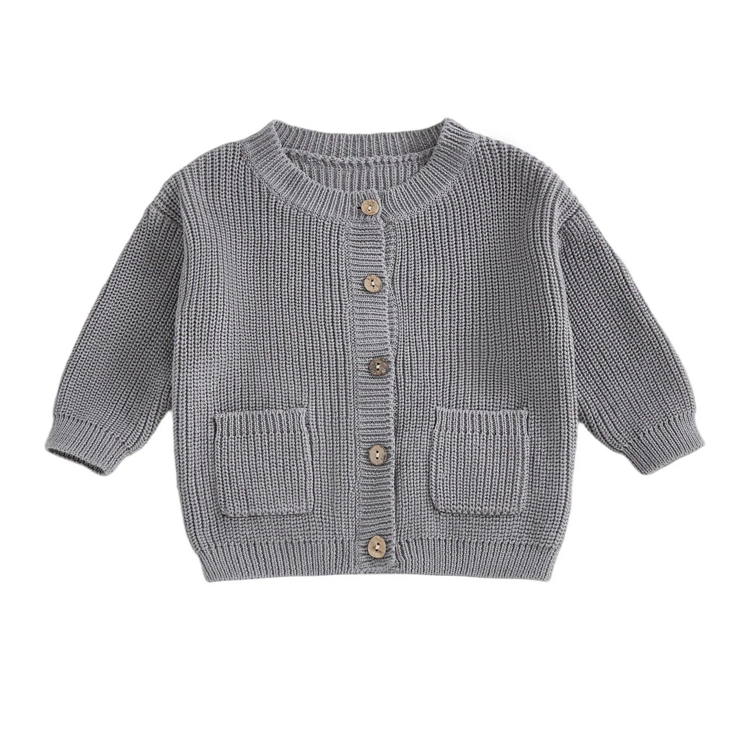 Rosita Long Sleeve Crew Neck Button-up Sweater
